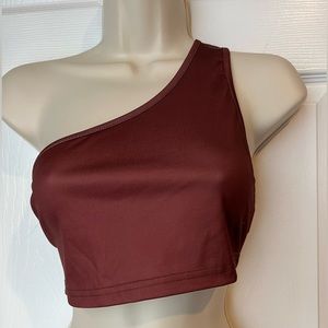 Vovigor Brown‎ One Shoulder Sleeveless Crop Top Women’s XL New With Tags